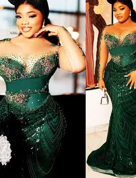 Mermaid Prom Dress Beaded Crystals Sexy See through Birthday Formal Evening Party Gala Gown Customized Robe De Soiree - Aliexpress - FashionsVida