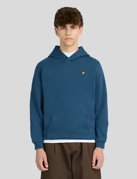 Kids Brush Back Hoodie Aegean Blue - Lyle & Scott - FashionsVida