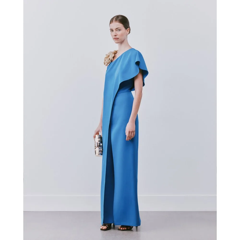 Mono asimétrico de mujer con capelina floral - Woman Fiesta El Corte Inglés - FashionsVida