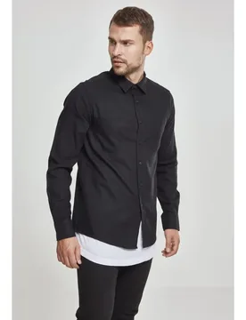 Chemise à Manches Longues Basic Flanell Black XL - Urban classics - FashionsVida