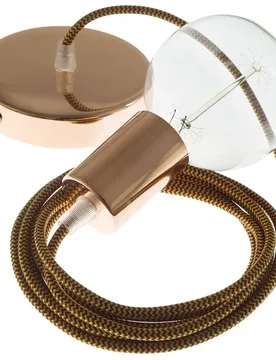 Cables Suspension Luminaire Rz23 Zigzag 2 M Gold / Burgundy / Copper One Size - Creative - FashionsVida