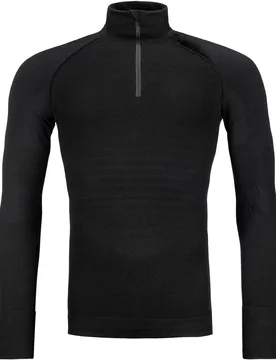 Langärmeliges technisches Merino-Shirt 230 Competition Zip Neck M Black Raven für Herren aus Wolle Größe M schwarz - Ortovox - FashionsVida