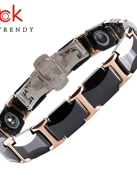 Black Ceramic Tungsten Steel Bracelet Hematite Health Care Link Magnetic Bracelets Bangles Unisex Wristband Luxury Jewelry - Aliexpress - FashionsVida