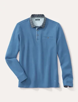 Hemdpullover 2.0, noch offen: Größenlauf, Farbe Blau, 54, extra weich verstellbare Hemden-Manschette Herren - Walbusch - FashionsVida