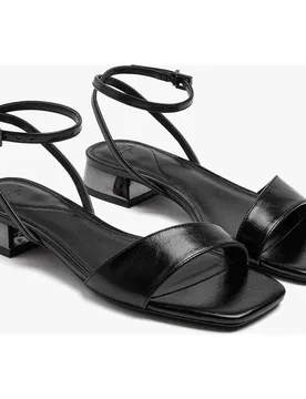 Sandalias de tacón de mujer con cierre de hebilla en liso - Parfois - FashionsVida