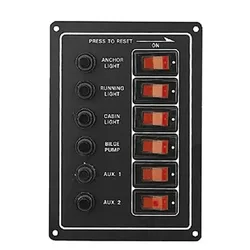 Circuit Breaker Switch Panel Black One Size unisex