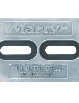 Mini Diver Galvanized Hull Anode Grey 15.24 x 10.16 x 1.27 cm unisex - Martyr Anodes - FashionsVida