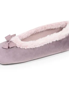 Chaussons Ballerines microvelours Taupe taupe 37/38 - Isotoner - FashionsVida