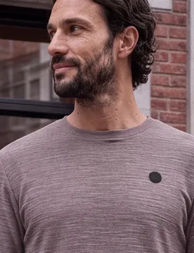 Street One Langarm Shirt mit Rundhals in Unifarbe male Lila - Street One MEN - FashionsVida