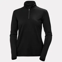 Women’s Merino Half-Zip Base Layer Black L - Black - Female