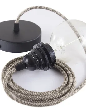 Cables Lampe Suspendue Pendel Pour Abat-jour Rd73 Zigzag 50 Cm Tree Bark / Black One Size - Creative - FashionsVida