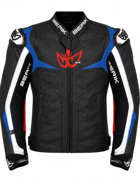 Giacca Moto In Pelle 2.0 Racing LJ 201314 Nero Rosso B taglia 60 - Berik - FashionsVida