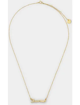 Collar de plata con lettering de signo del zodiaco tauro - Parfois - FashionsVida