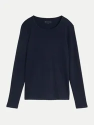 Basic Langarmshirt Blau 3XL