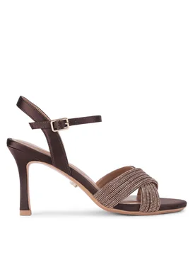 Womens Divine High Sandal Sandals - Brown Fabric - Size Uk 3 - Carvela - FashionsVida