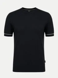 Black Kurzarm- Pullover Gestreift Schwarz L