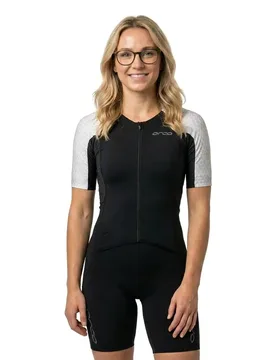 Apex Dream Kona Short Sleeve Trisuit Black White S Women - Orca - FashionsVida