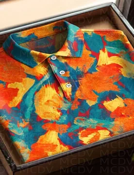 Mix Flower Color Button-Down Shirt Casual Short Sleeve Polo Shirt Men‘s Short Sleeve Polo Shirt - Aliexpress - FashionsVida