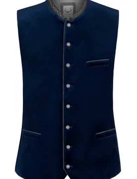 Trachtenweste Lorenzo (indigo, Gr. 62) von Classics für Herren, Oberteile, 100% Baumwolle - Stockerpoint - FashionsVida