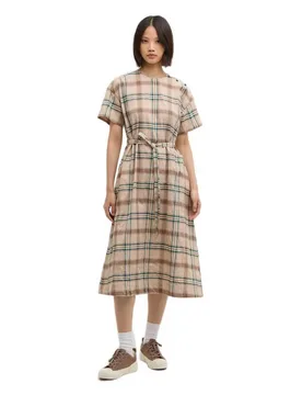 Vestito Midi A Maniche Corte Gwen Archive Tartan S - Barbour - FashionsVida