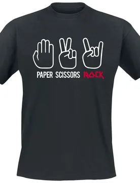 T-Shirt - Paper Scissors Rock - S bis 3XL - für Männer - Größe M - schwarz - Männer - male - Sprüche - FashionsVida