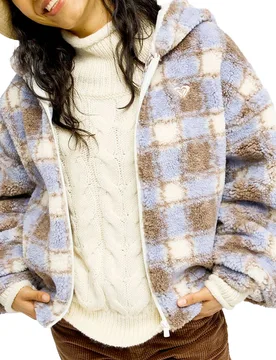 Polaire à capuche - Take It Ok Hoodie Pola Coconut Milk - Taille M - Bleu - Roxy - FashionsVida