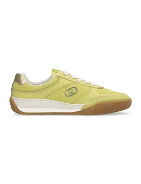 Sneakers Donna Lewis 01 in Suede e Pelle con Logo Monogram e Suola Bicolor Lime - Liu jo - FashionsVida
