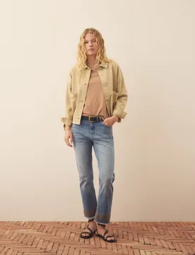 Pantalón 5 bolsillos denim bajo bordado de mujer - Southern Cotton - FashionsVida