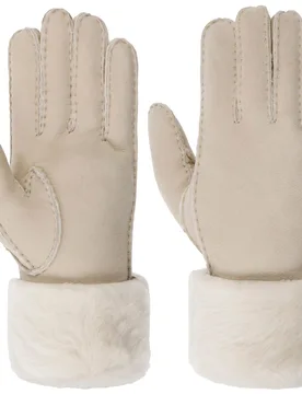 Emma Leather Gloves by - beige - Damen - Size: 8 HS - Pearlwood - FashionsVida