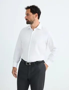 Camisa vestir non iron hombre manga larga tallas grandes - Emidio Tucci - FashionsVida