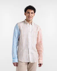 Harmont&blaine camicia a righe con stampa degrade uomo gold shine