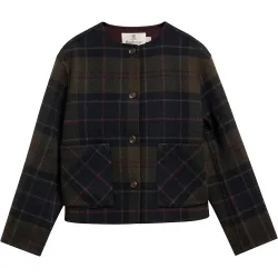 Sobrecamisa de mujer de lana marlow tartan con bolsillos delanteros