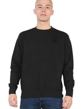 Mens Crewneck Pullover Sweatshirt In Black Fleece - Size Medium - MYT - FashionsVida