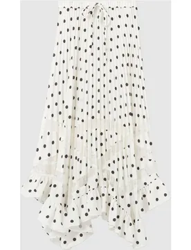 Falda midi plisada asimétrica de lunares - CLAUDIE PIERLOT - FashionsVida