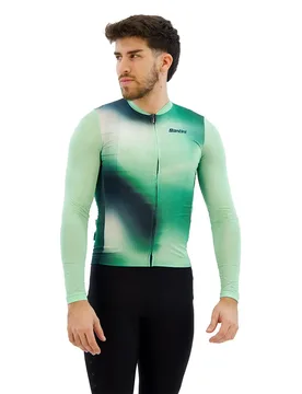 Maglia A Maniche Lunghe Ombra Eco Sleek Green - Santini - FashionsVida