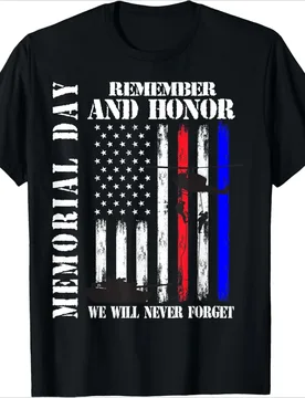 Memorial Day Remember Honor Never Forget Veteran USA Flag design-100% cotton O-neck short sleeve printed men's T-shirt - Aliexpress - FashionsVida