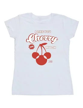 Women's Cherry Much Minnie Mouse Cotton T-Shirt in White Size: XL - White - Size: XL - Disney - FashionsVida