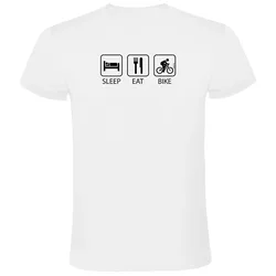 Maglietta A Maniche Corte Sleep Eat And Bike White