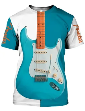 New Guitar Graphic 3D Printed Summer Men's O-Neck T-shirt Casual Short Sleeve Oversized Pullover Fashion Streetwear Men Clothing - Aliexpress - FashionsVida