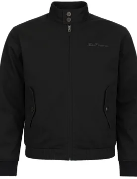 Signature Mens Black Harrington Jacket Cotton - Size Large - Ben sherman - FashionsVida