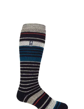 Mens 1 Pair 2.3 TOG Thermal Ski Socks Navy / Mid Grey 6-11 Mens - Blue - Size: 6-11 Mens - Heat Holders - FashionsVida