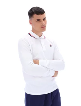 Monte Tipped Collar L/S Polo - XS - FILA - FashionsVida