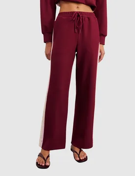 Side Stripe Wide Leg Joggers Red female - JAG - FashionsVida