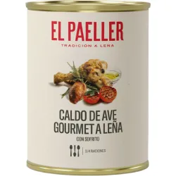 Caldo de carne a leña
