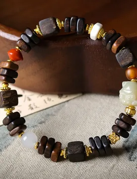 Dalagan agarwood , Bodhi root nine-tailed fox, Tianshan jade, new Chinese-style bracelet - Aliexpress - FashionsVida