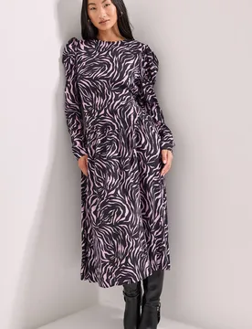 Women's Petite Dropped Waist A-line Midi Dress in Pink Size: 10 - Pink - Size: 10 - Dorothy perkins - FashionsVida
