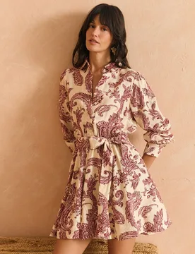 Vestido corto estampado de mujer - Polin et Moi - FashionsVida
