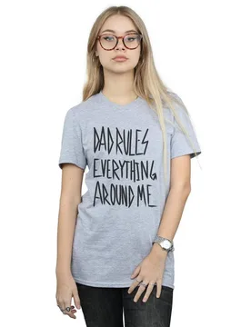 Women's The Lion King Dad Rules Everything Cotton Boyfriend T-Shirt in Grey Size: XL - Grey - Size: XL - Disney - FashionsVida