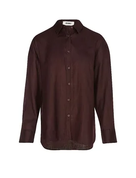 Blusa de lino DARIA marrón M - Ecoalf - FashionsVida