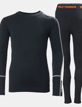 Junior Lifa Merino Midweight Base Layer Set Navy 10 - Navy Blue - Unisex - Helly Hansen - FashionsVida